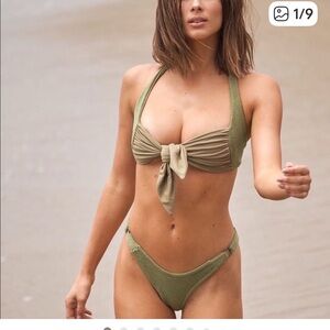 Nwot knit green swim top revolve tacoola M bathing suit spring casual  $120